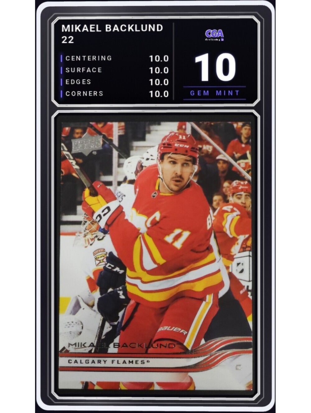 2025-26 Upper Deck #22 Mikael Backlund Calgary Flames - CGA 10.0 Digital Grade